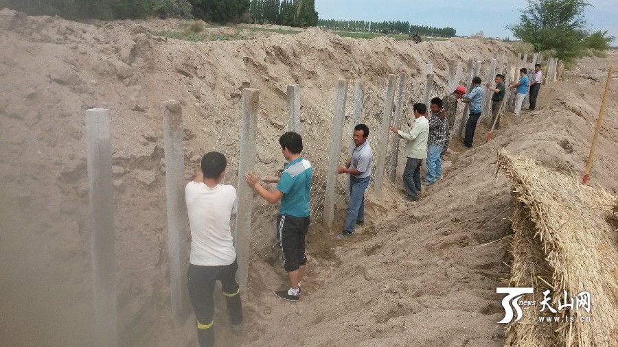 新疆和硕县住村工作组紧急加固防洪坝受群众称赞
